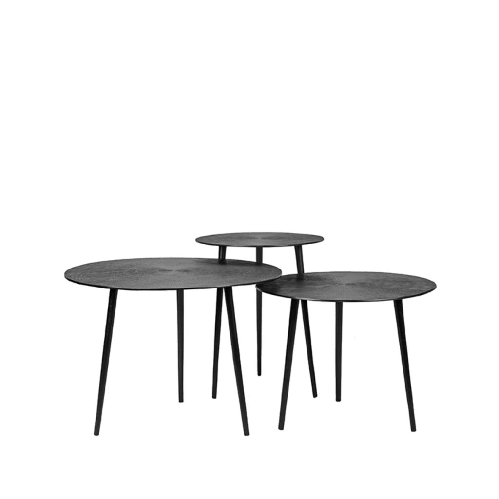 Salontafel_Set_Nobby_Zwart_Metaal_60x60x45_cm_Voorkant